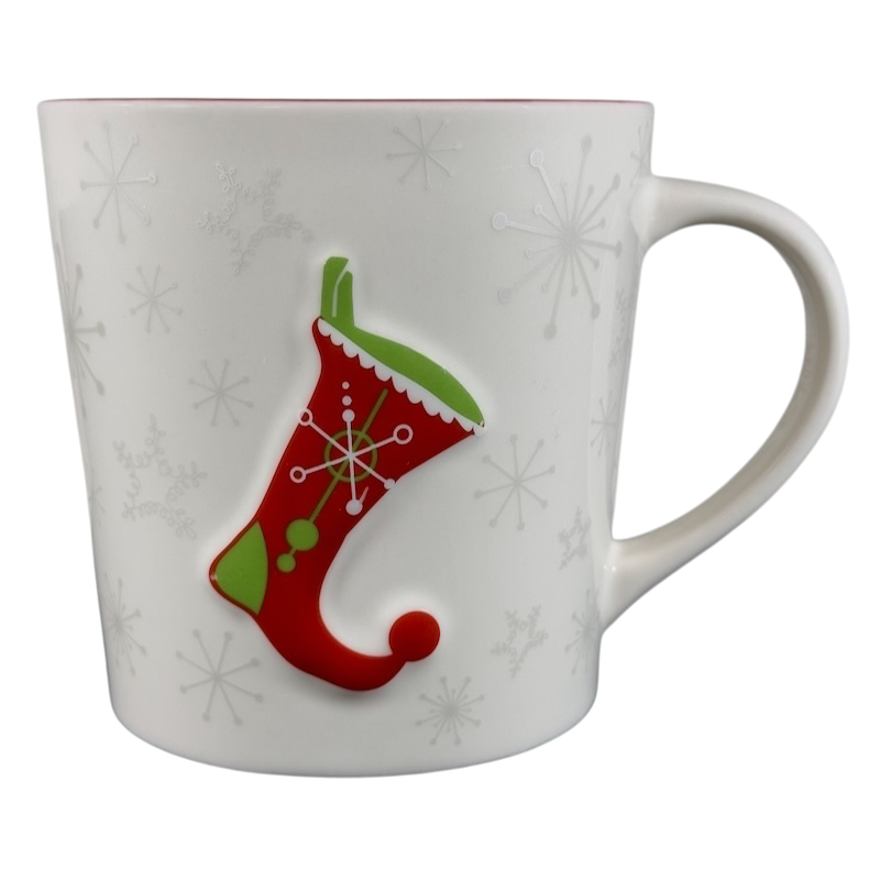 Snowflakes And Embossed Christmas Stocking 17oz Mug Holiday 2006 Starbucks