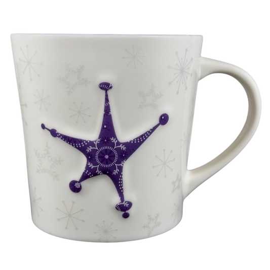 Snowflakes and Embossed Purple Star 17oz Mug Holiday 2006 Starbucks