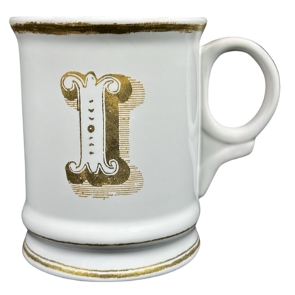 Letter "I" Gold Writing Monogram Initial Mug Williams Sonoma