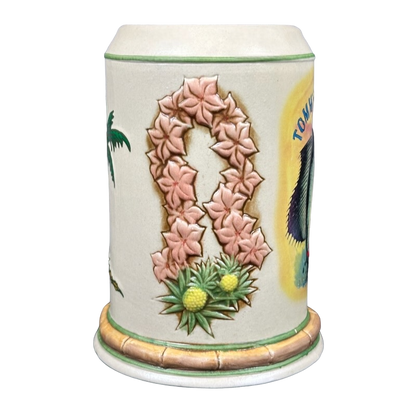 Sailfish Palm Tree And Lei 3D Embossed Bamboo Handle Stein Tommy Bahama