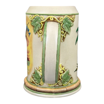 Sailfish Palm Tree And Lei 3D Embossed Bamboo Handle Stein Tommy Bahama