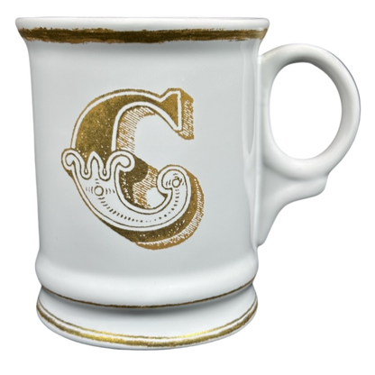 Letter "C" Gold Writing Monogram Initial Mug Williams Sonoma