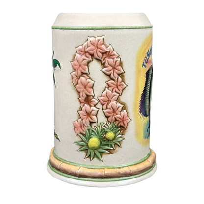 Sailfish Palm Tree And Lei 3D Embossed Bamboo Handle Stein Tommy Bahama