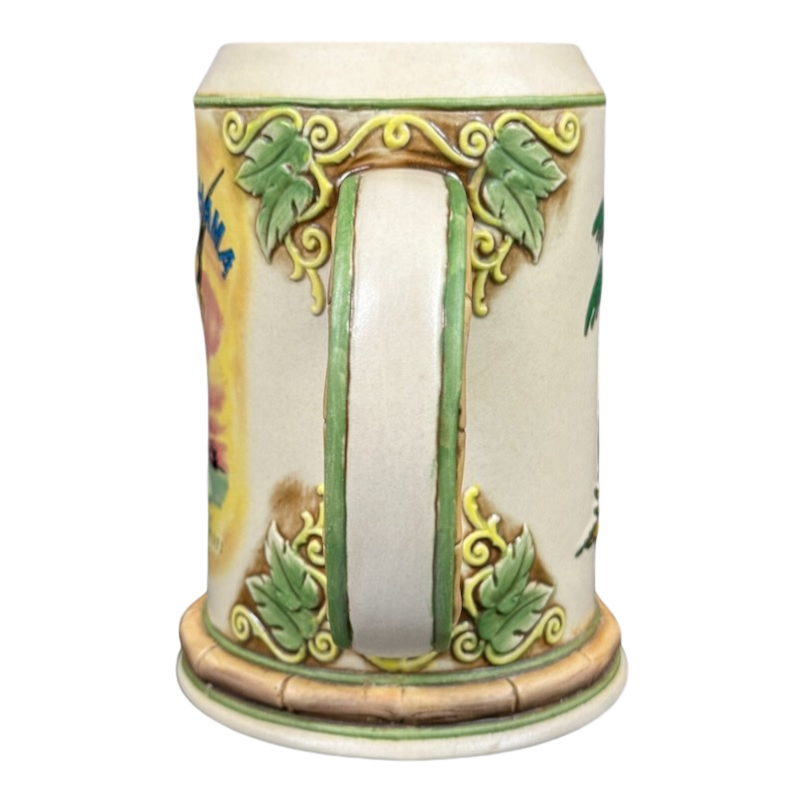 Sailfish Palm Tree And Lei 3D Embossed Bamboo Handle Stein Tommy Bahama