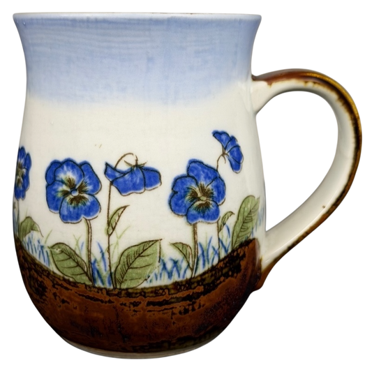 Blue Pansies Tankard Mug Otagiri