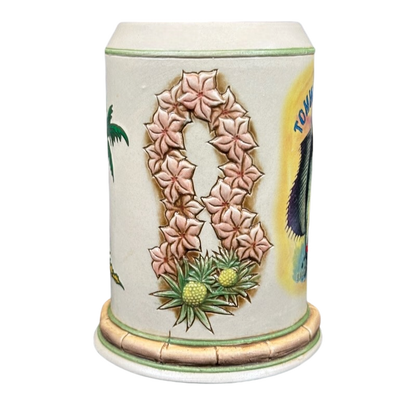 Sailfish Palm Tree And Lei 3D Embossed Bamboo Handle Stein Tommy Bahama