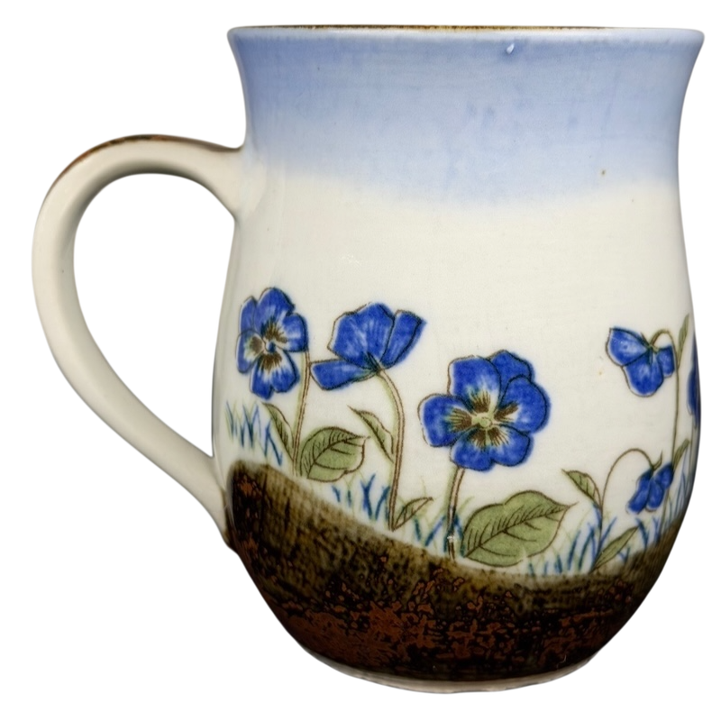 Blue Pansies Tankard Mug Otagiri