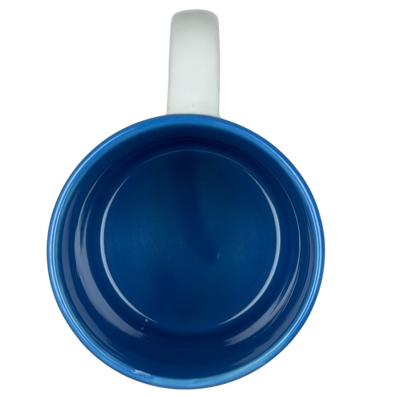 Inside view of the A Hundred Years From Now mug, featuring a vibrant blue interior.