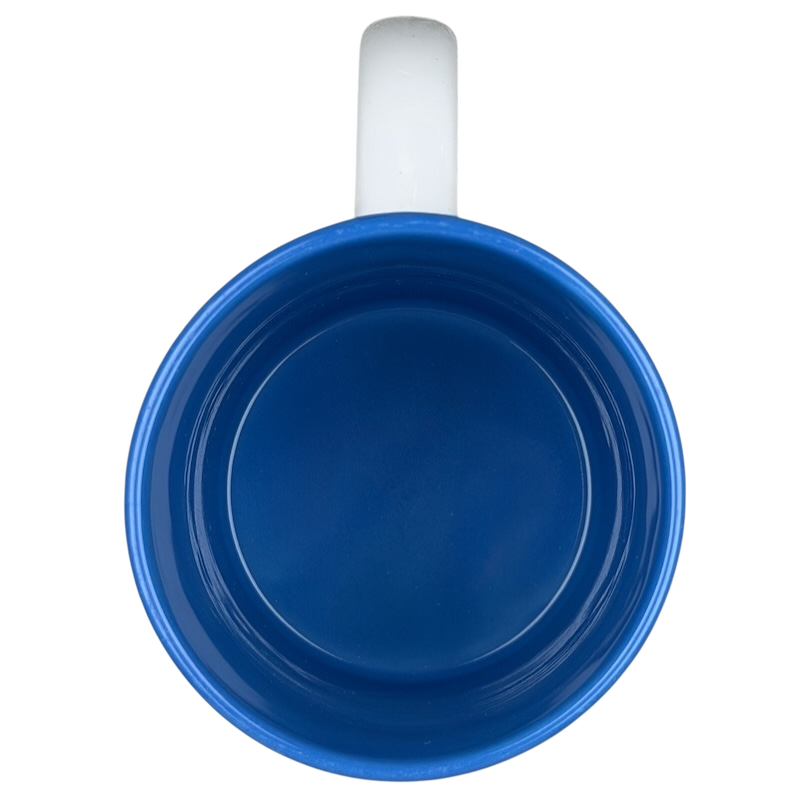 Interior view of the blue A Hundred Years From Now mug featuring a sleek, glossy finish