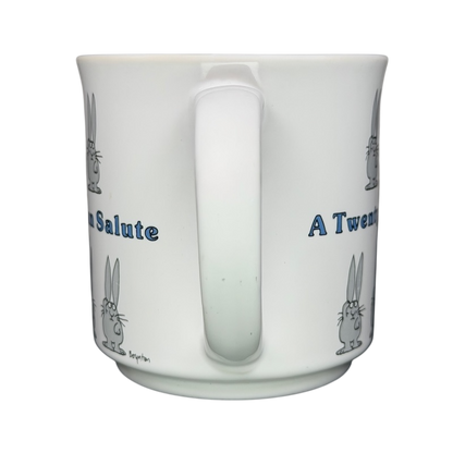 A Twenty One Bun Salute Sandra Boynton Mug with cartoon bunnies in a playful design
