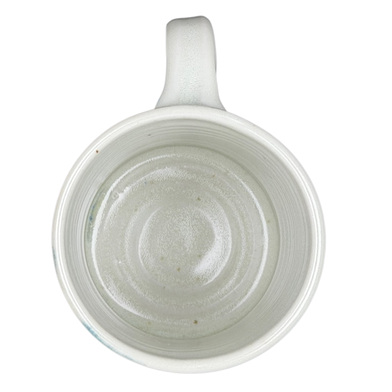 Abstract Pastel Landscape Signed Pottery Mug with a smooth, rounded interior and artisan finish