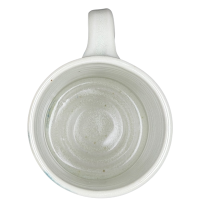 Abstract Pastel Landscape Signed Pottery Mug with a smooth, rounded interior and artisan finish