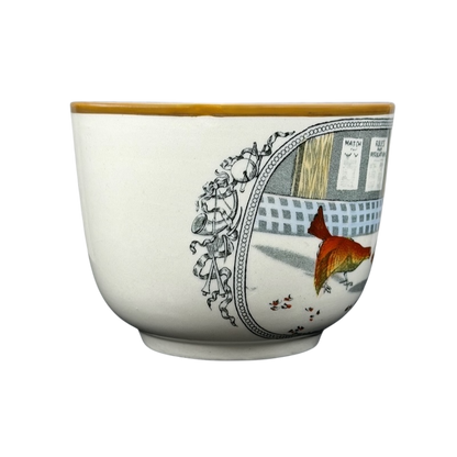 Adams Old English Cock Fighting Mug featuring vibrant rooster artwork and historical illustrations
