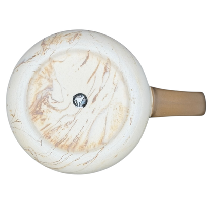 Bottom view of Alaska Marbled Moose Mug with unique marbled design and sturdy handle