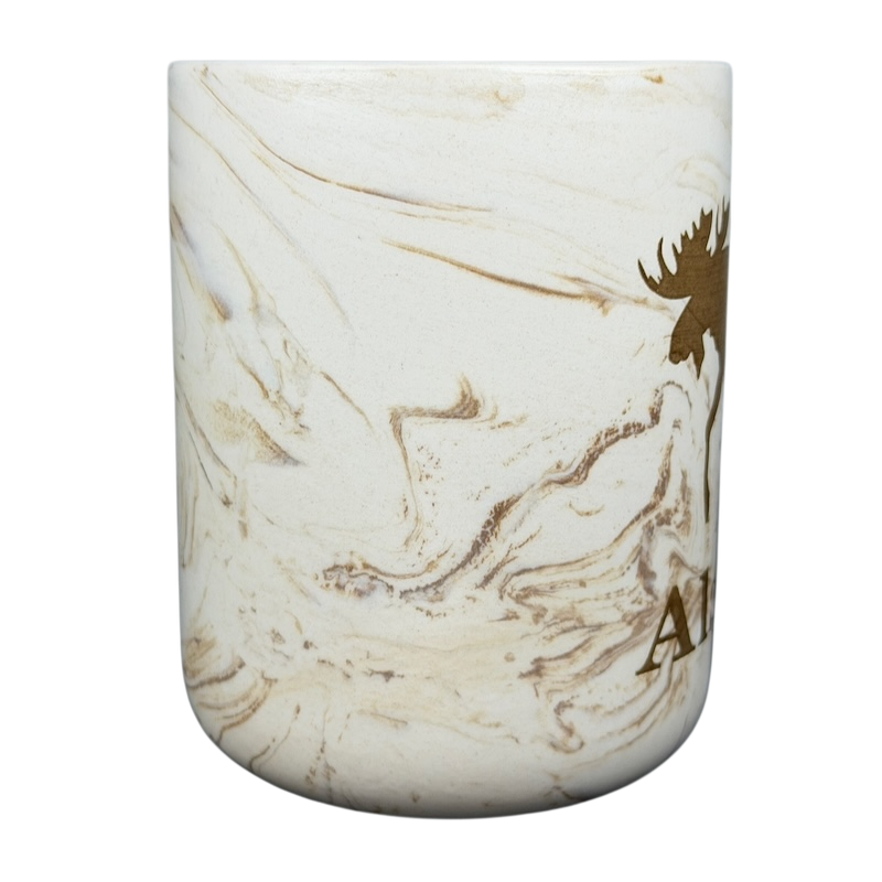 Alaska Marbled Moose Mug with a unique marble pattern and moose design for coffee lovers