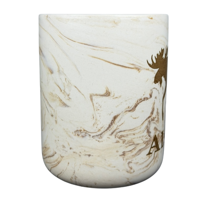 Alaska Marbled Moose Mug with a unique marble pattern and moose design for coffee lovers