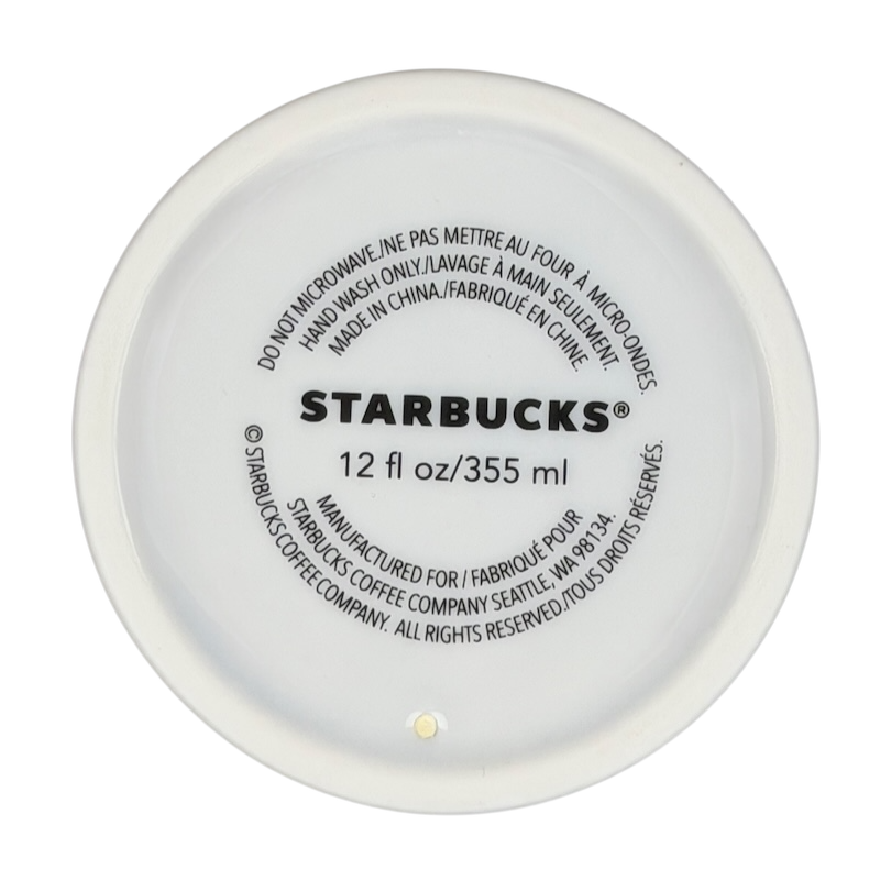 Bottom view of Alaska Northern Lights Starbucks tumbler showing size and product details