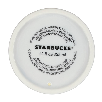 Bottom view of Alaska Northern Lights Starbucks tumbler showing size and product details