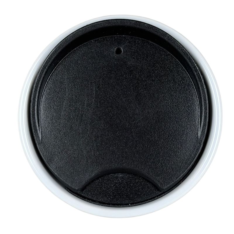 Black lid of Alaska Northern Lights Starbucks tumbler suitable for sipping on-the-go