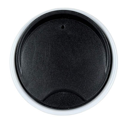 Black lid of Alaska Northern Lights Starbucks tumbler suitable for sipping on-the-go