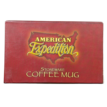 American Expedition Black Bear vintage mug in a red box with branded packaging design
