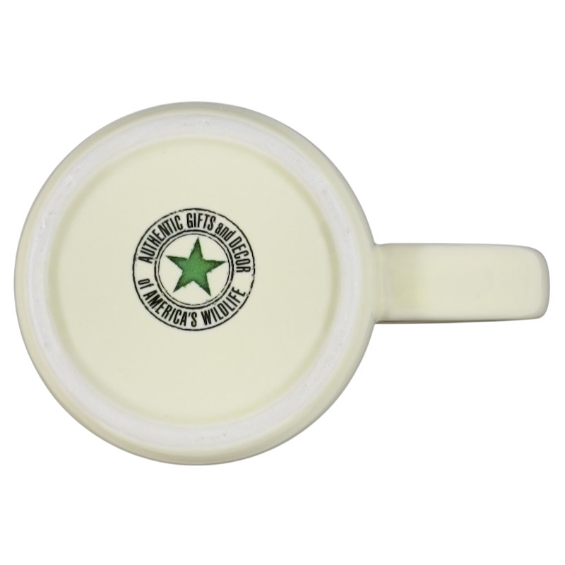 Bottom view of American Expedition Whitetail Deer Mug showcasing logo and design details