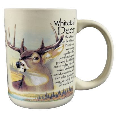 American Expedition Whitetail Deer Mug featuring detailed artwork and educational text about Whitetail deer
