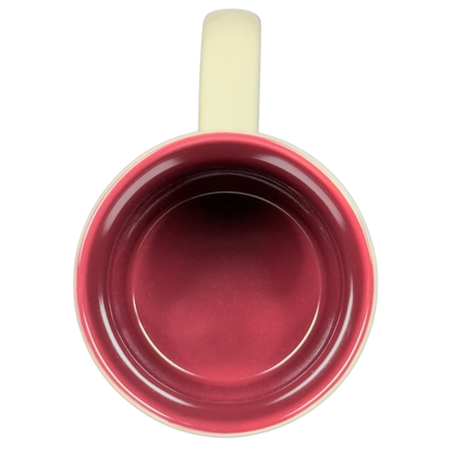 Inside view of American Expedition Whitetail Deer Mug with a smooth burgundy finish