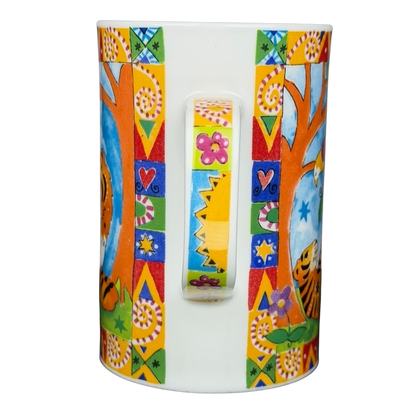 Animal Magic Louise Rawlings Tiger Bird Mug Dunoon featuring colorful animal and floral designs
