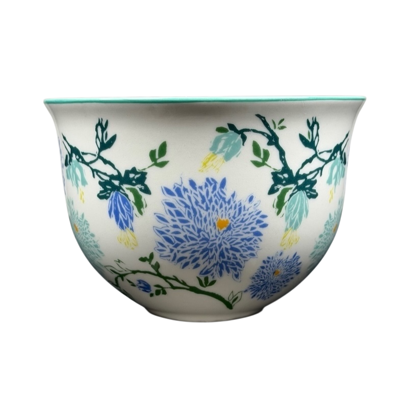 Arboretum Floral Teal Dragonfly Handle Mug Anthropologie with intricate floral designs and a unique dragonfly handle