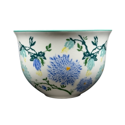 Arboretum Floral Teal Dragonfly Handle Mug Anthropologie with intricate floral designs and a unique dragonfly handle