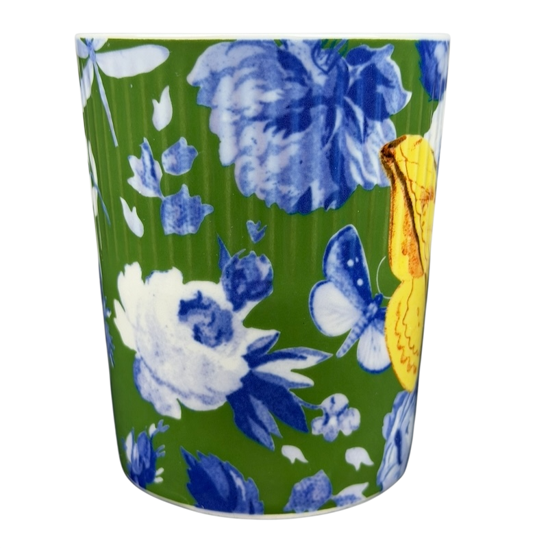 Athalia Butterfly Floral Mug Anthropologie featuring vibrant blue flowers and a yellow butterfly design