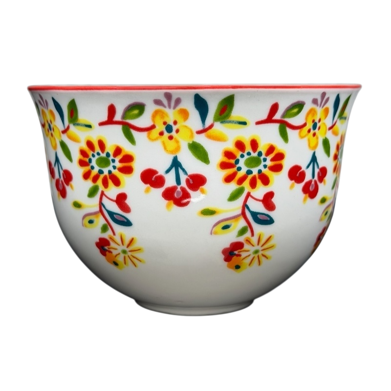 Cadiz Floral Mug Anthropologie featuring vibrant floral patterns on a white ceramic base
