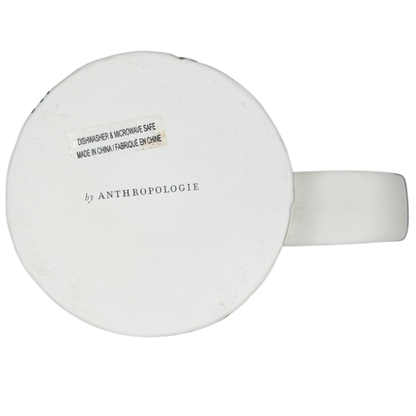 Bottom view of Dagny Letter 'N' Monogram Mug Anthropologie, featuring dishwasher and microwave safe label