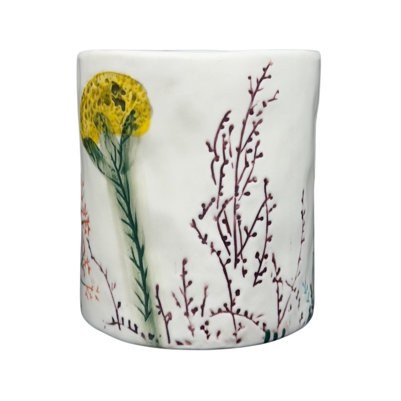 Dagny Letter 'N' Monogram Mug Anthropologie with Floral Design in Soft Colors