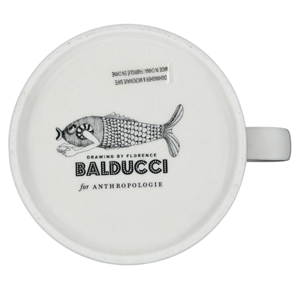 Florence Balducci Horse Monogram Initial Mug Anthropologie with unique fish design and handle