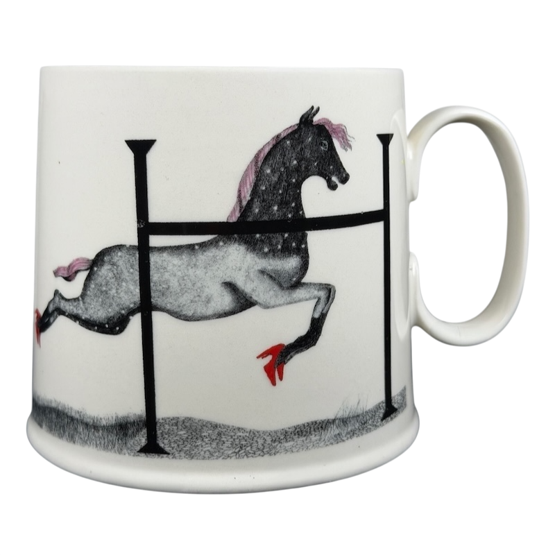 Florence Balducci Horse Monogram Initial Mug Anthropologie featuring a galloping horse design