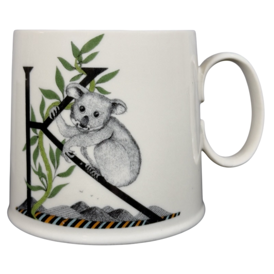 Florence Balducci Koala Bear Monogram Initial Mug Anthropologie featuring a cute koala and leafy design