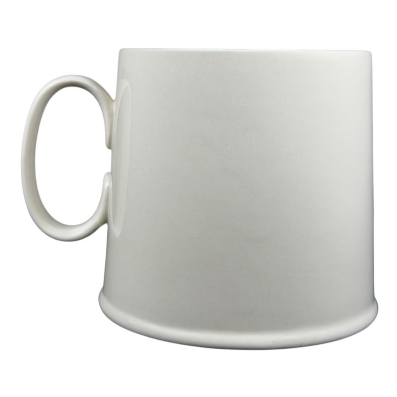 Plain white ceramic Florence Balducci Xerus Hare Monogram Initial Mug Anthropologie with a simple design