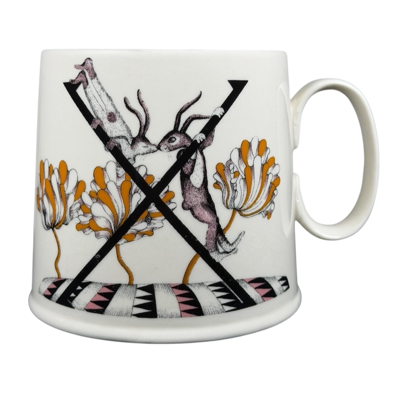 Florence Balducci Xerus Hare Monogram Initial Mug Anthropologie featuring a playful hare design on a ceramic mug