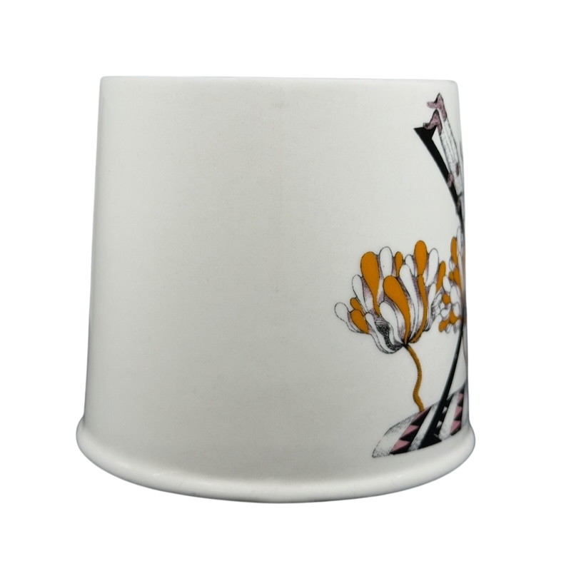 Florence Balducci Xerus Hare Monogram Initial Mug Anthropologie with colorful floral design