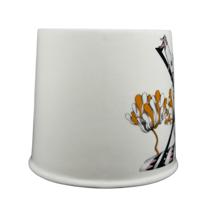 Florence Balducci Xerus Hare Monogram Initial Mug Anthropologie with colorful floral design