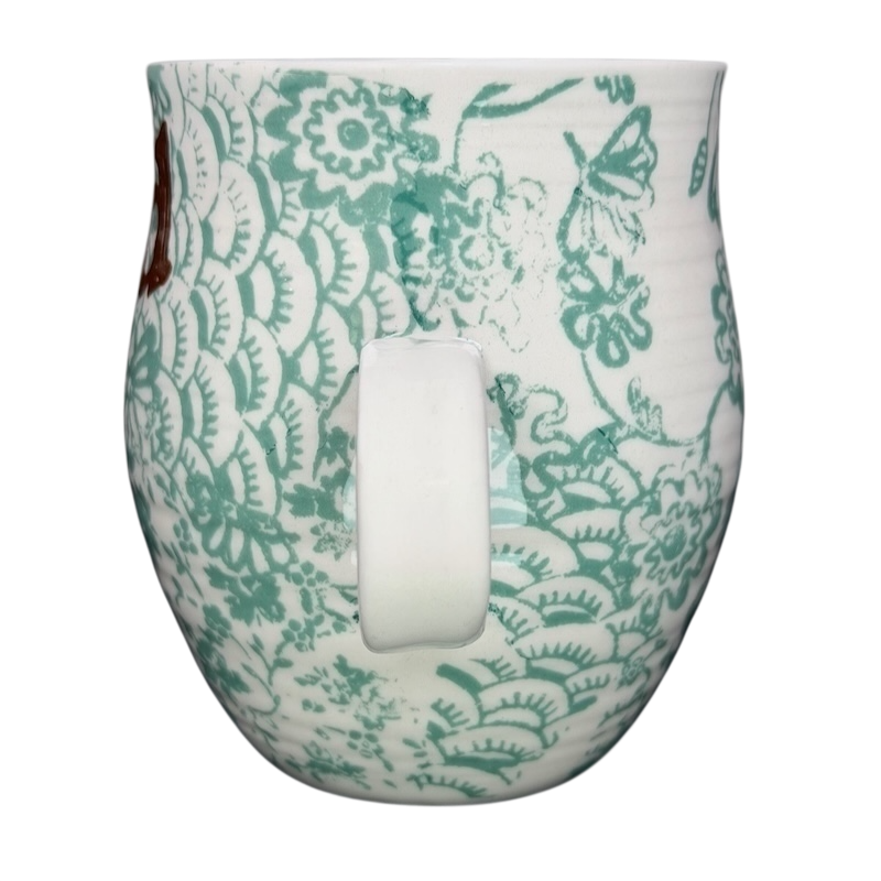 Homegrown Monogram Initial Mug Anthropologie with floral design and sturdy handle for daily use