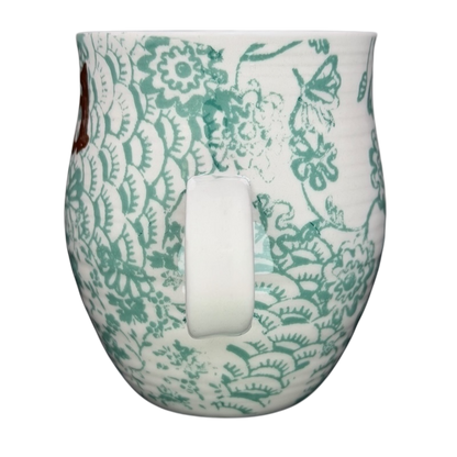Homegrown Monogram Initial Mug Anthropologie with floral design and sturdy handle for daily use