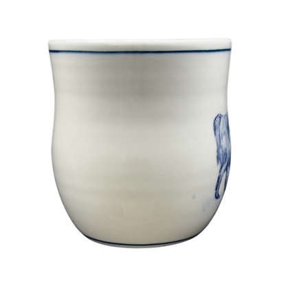 Anthropologie Molly Hatch llama collectible mug with a whimsical blue llama design