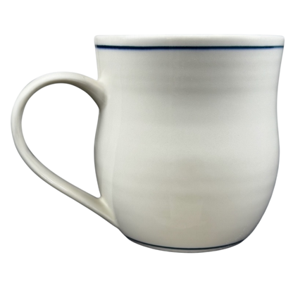 Anthropologie Molly Hatch llama collectible mug with a minimalist design and blue stripe detail