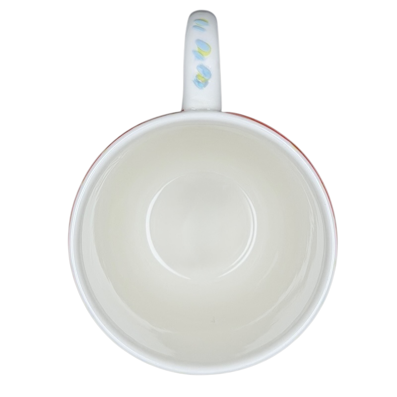 Inside view of Orkney Northern Snowflakes Mug Anthropologie showing smooth ceramic finish