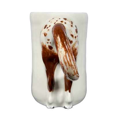 Appaloosa horse 3D tail mug with detailed horse rear design for unique drinkware
