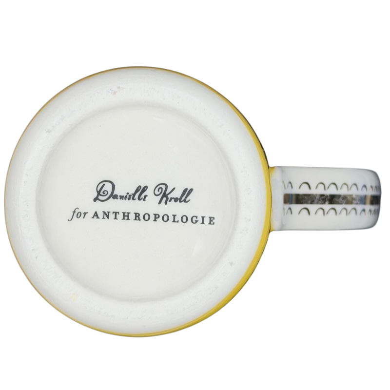 Bottom view of AQUARIUS Danielle Kroll Astrology Mug Anthropologie showcasing branding and design details