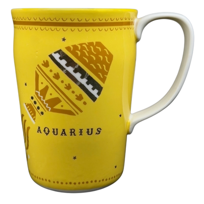 AQUARIUS Danielle Kroll Astrology Mug Anthropologie in bright yellow with unique zodiac design